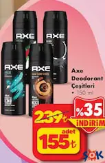 AXE DEODORANT ÇEŞİTLERİ 150 ML AXE DEODORANT ÇEŞİTLERİ 150 ML